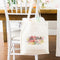 Personalized White Canvas Tote Bag - Modern Floral Mini Tote with Gussets (Pack of 1)-Personalized Gifts for Women-JadeMoghul Inc.