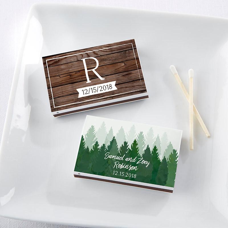 Personalized White Matchboxes - Winter (Set of 50)-Personalized Favor Box Wrappers-JadeMoghul Inc.