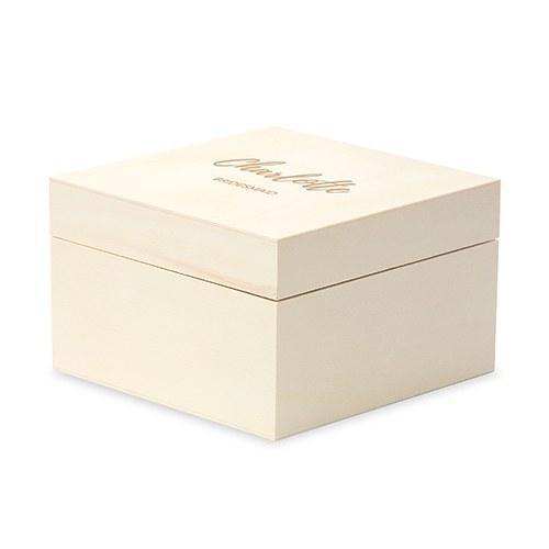 Personalized Wooden Keepsake Gift Box - Bold Script Etching (Pack of 1)-Favor Boxes Bags & Containers-JadeMoghul Inc.