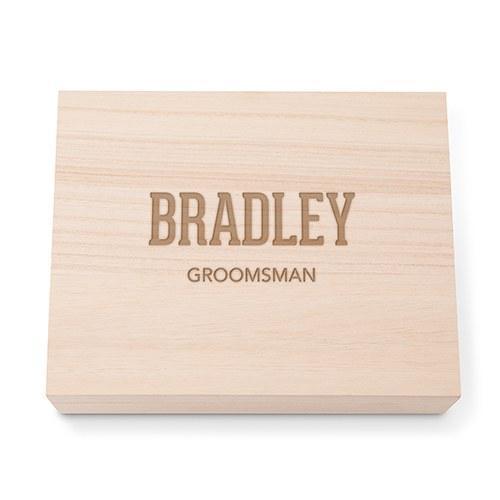 Personalized Wooden Keepsake Gift Box with Hinged Lid - Collegiate Font (Pack of 1)-Favor Boxes Bags & Containers-JadeMoghul Inc.