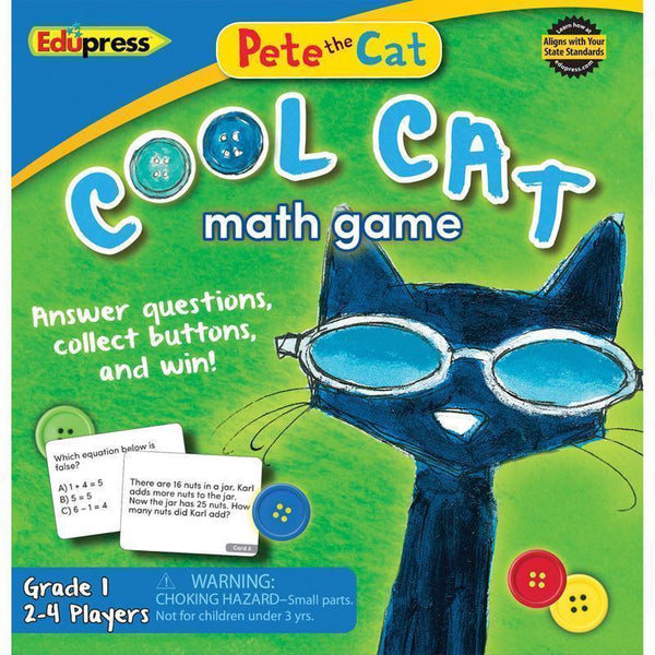 PETE THE CAT COOL CAT MATH GAME G-1-Learning Materials-JadeMoghul Inc.