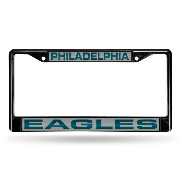 Cadillac License Plate Frame Philadelphia Eagles Black Laser Chrome Frame