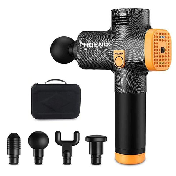 Phoenix a2 Massage Gun Black Body Massager Electric 4 Heads Pistol Massager Phoenix MG55008 JadeMoghul Inc. 