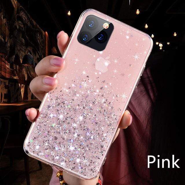 Silicone Transparent Glitter Phone Case For iPhone 11 Pro X XS Max XR