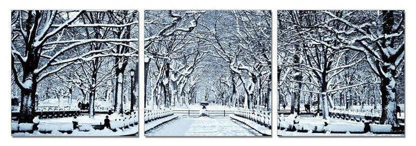 Photos Canvas Photo Prints - 24" Multicolor Canvas 3 Horizontal Panels Winter Trees Photo HomeRoots