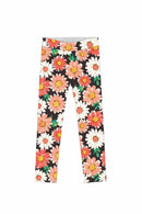 Pick Me Lucy Cute Floral Daisy Print Leggings - Girls-Pick Me-18M/2-Black/Pink/White-JadeMoghul Inc.