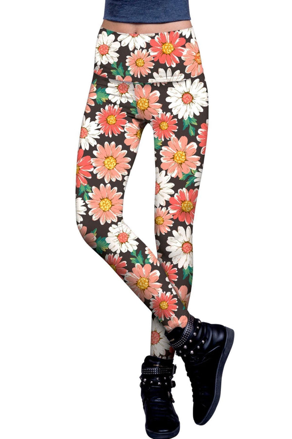 Pick Me Lucy Floral Printed Performance Leggings - Women-Pick Me-XS-Black/Pink/White-JadeMoghul Inc.