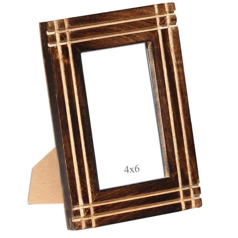 Picture Frames Rustic Horizontal And Vertical Handcrafted Picture Frame, Brown Benzara