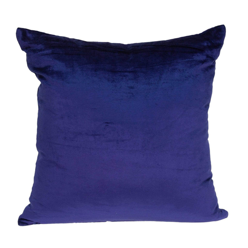 Pillows 18x18 Pillow Covers - 18" x 7" x 18" Transitional Royal Blue Solid Pillow Cover With Down Insert HomeRoots