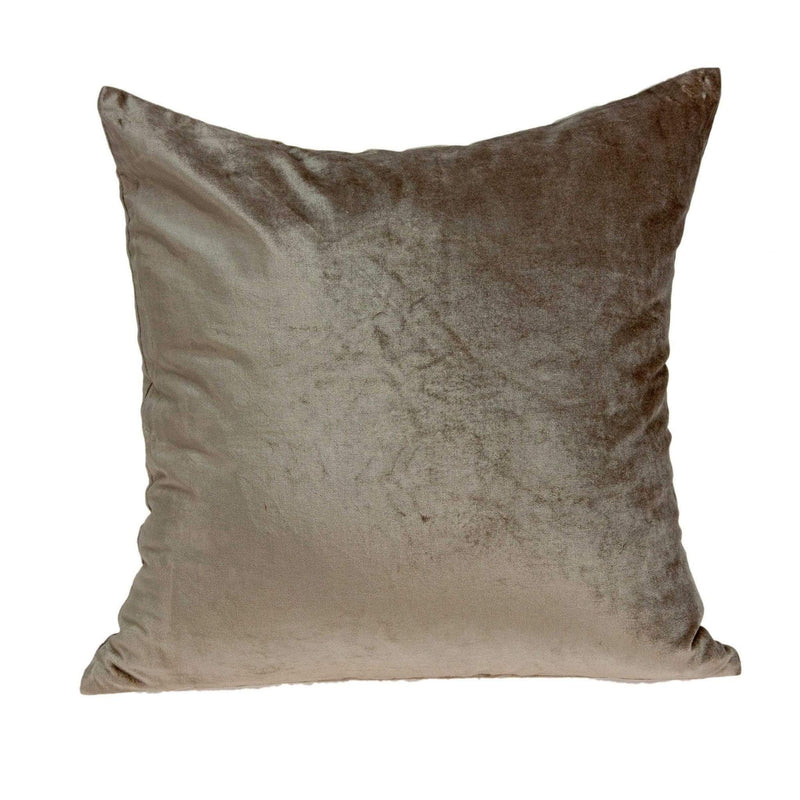 Pillows 18x18 Pillow Covers - 18" x 7" x 18" Transitional Taupe Solid Pillow Cover With Down Insert HomeRoots