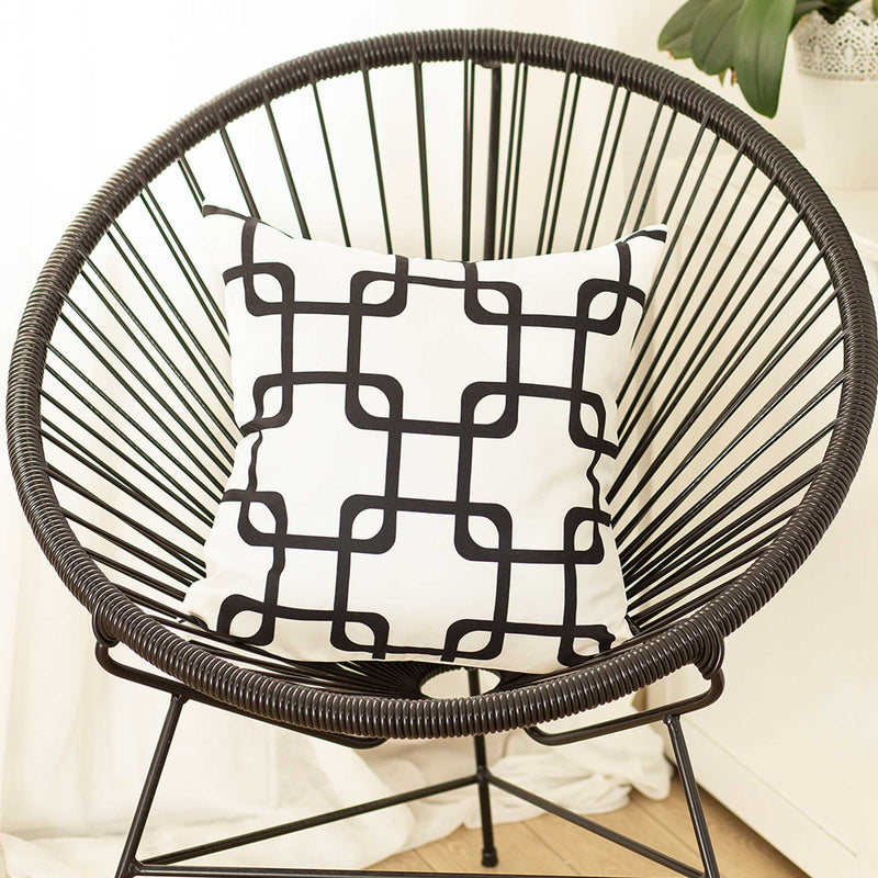 Pillows 18x18 Pillow Covers - 18"x18" Black Geometric Squares Decorative Throw Pillow Cover HomeRoots