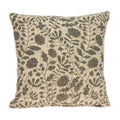 Pillows 18x18 Pillow Insert - 18" x 7" x 18" Transitional Beige Floral Print Pillow Cover With Down Insert HomeRoots