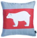 Pillows 18x18Pillow Covers - 18"x18" Christmas Bear Printed Decorative Throw Pillow Cover HomeRoots