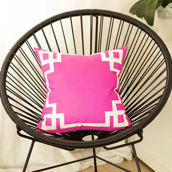 Pillows 18x18Pillow Covers - 18"x18"Pink and White Geometric Decorative Throw Pillow Cover HomeRoots