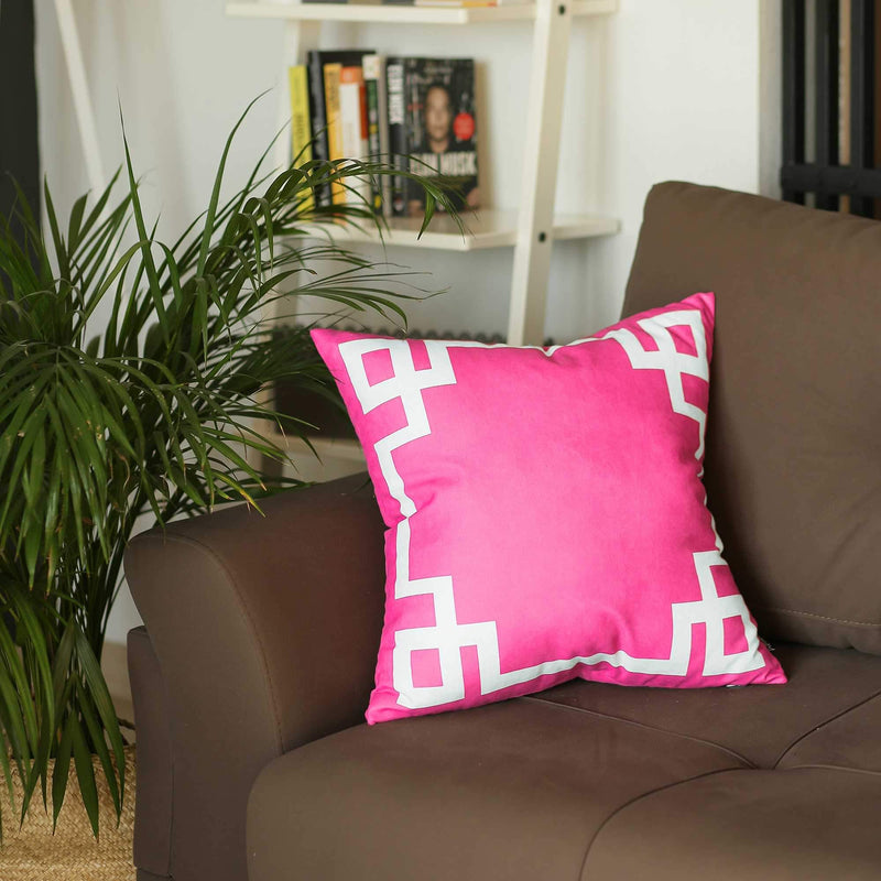 Pillows 18x18Pillow Covers - 18"x18"Pink and White Geometric Decorative Throw Pillow Cover HomeRoots