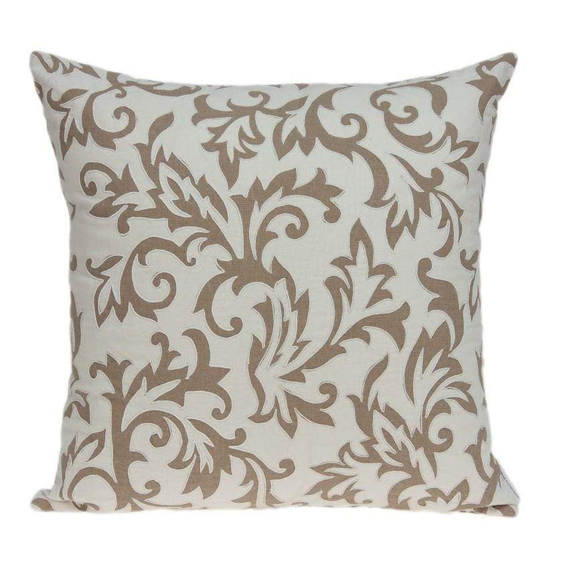 Pillows 20x20 Pillow Covers - 20" x 0.5" x 20" Elegant Transitional Beige Pillow Cover HomeRoots