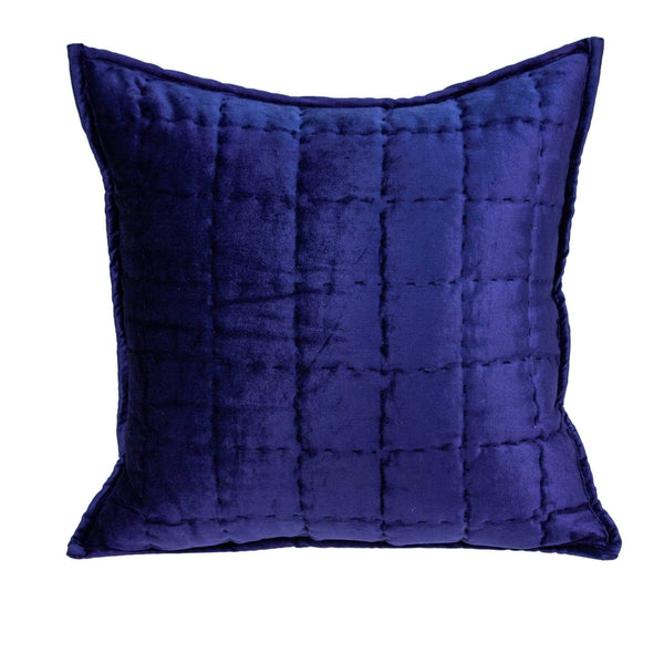 Pillows 20x20 Pillow Covers - 20" x 0.5" x 20" Transitional Royal Blue Solid Quilted Pillow Cover HomeRoots