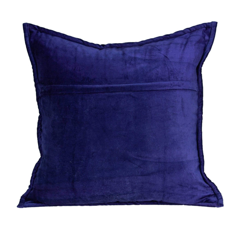 Pillows 20x20 Pillow Covers - 20" x 0.5" x 20" Transitional Royal Blue Solid Quilted Pillow Cover HomeRoots