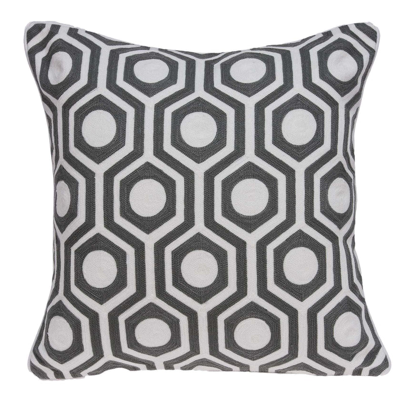Pillows 20x20 Pillow Covers - 20" x 7" x 20" Cool Gray and White Pillow Cover With Poly Insert HomeRoots