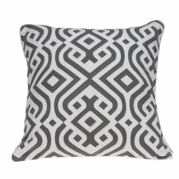 Pillows 20x20 Pillow Covers - 20" x 7" x 20" Gray and White Accent Pillow Cover With Poly Insert HomeRoots