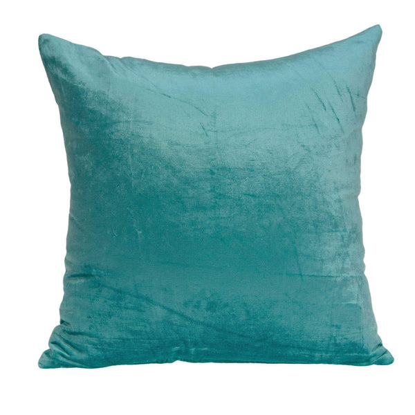 Pillows 20x20 Pillow Covers - 20" x 7" x 20" Transitional Aqua Solid Pillow Cover With Poly Insert HomeRoots