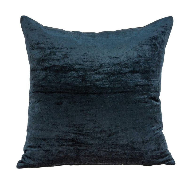 Pillows 20x20 Pillow Covers - 20" x 7" x 20" Transitional Dark Blue Solid Pillow Cover With Poly Insert HomeRoots