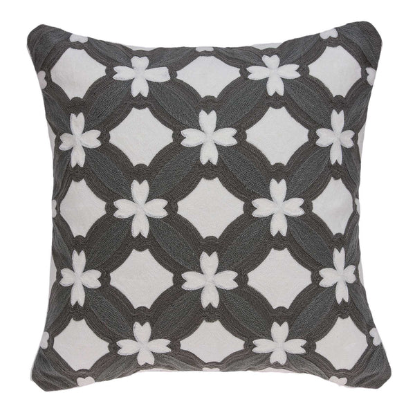 Pillows 20x20 Pillow Covers - 20" x 7" x 20" Transitional Gray and White Pillow Cover With Poly Insert HomeRoots