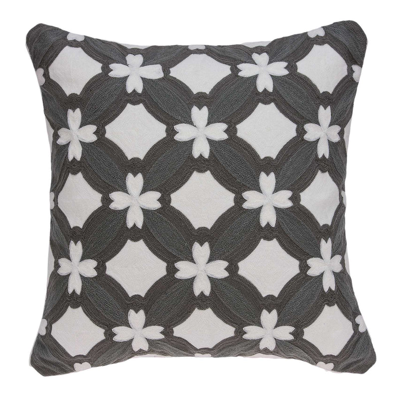 Pillows 20x20 Pillow Covers - 20" x 7" x 20" Transitional Gray and White Pillow Cover With Poly Insert HomeRoots