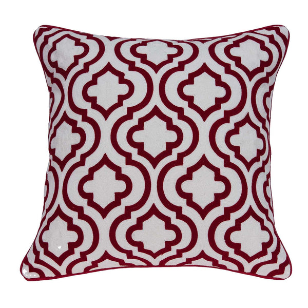 Pillows 20x20 Pillow Covers - 20" x 7" x 20" Transitional Red and White Accent Pillow Cover With Poly Insert HomeRoots