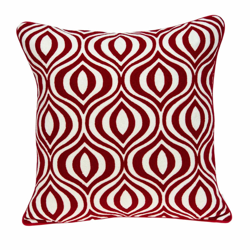 Pillows 20x20 Pillow Covers - 20" x 7" x 20" Transitional Red and White Pillow Cover With Poly Insert HomeRoots