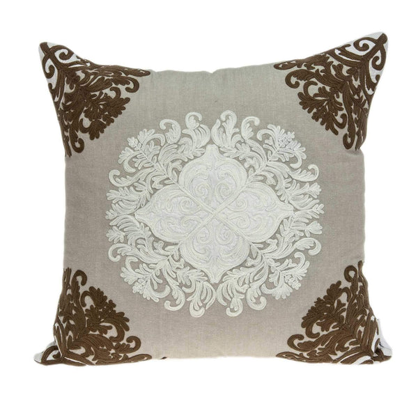 Pillows 20x20 Pillow Insert - 20" x 7" x 20" Traditional Beige Pillow Cover With Down Insert HomeRoots