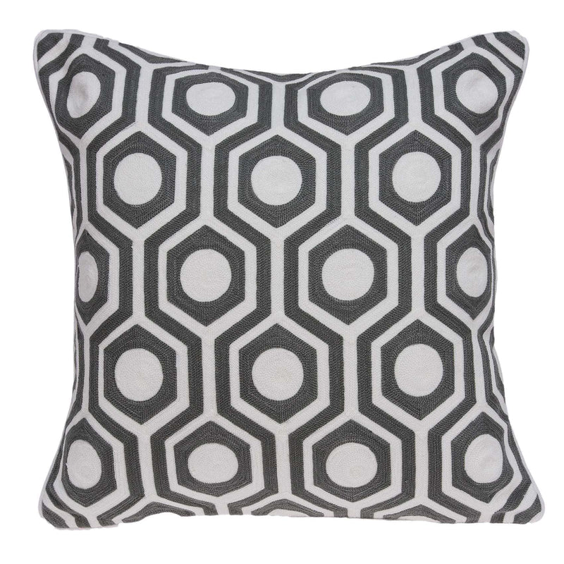 Pillows 20x20 Pillow Insert - 20" x 7" x 20" Traditional Gray and White Accent Pillow Cover With Down Insert HomeRoots