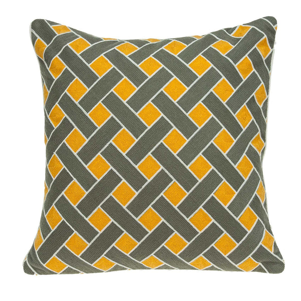 Pillows 20x20 Pillow Insert - 20" x 7" x 20" Transitional Gray and Orange Pillow Cover With Down Insert HomeRoots