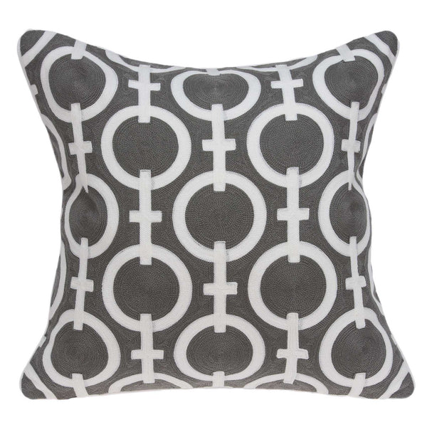 Pillows 20x20 Pillow Insert - 20" x 7" x 20" Transitional Gray and White Accent Pillow Cover With Down Insert HomeRoots