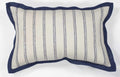 Pillows Accent Pillows - 12" x 20" Cotton Ivory/Blue Pillow HomeRoots