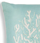 Pillows Accent Pillows - 18" x 18" Cotton Aqua Pillow HomeRoots