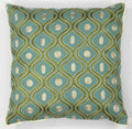 Pillows Accent Pillows - 18" x 18" Cotton Teal/Gold Pillow HomeRoots