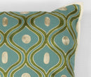 Pillows Accent Pillows - 18" x 18" Cotton Teal/Gold Pillow HomeRoots