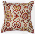 Pillows Accent Pillows - 18" x 18" Polyester Ivory/Red Pillow HomeRoots