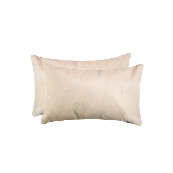 Pillows Best Pillow 12" x 20" x 5" Natural, Cowhide Pillow 2-Pack 7105 HomeRoots