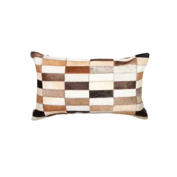 Pillows Best Pillow - 12" x 20" x 5" Tricolor Linear Cowhide - Pillow HomeRoots