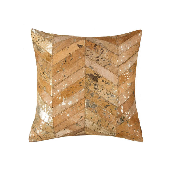 Pillows Best Pillow - 18" x 18" x 5" Gold And Tan - Pillow HomeRoots