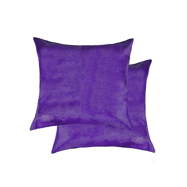 Pillows Best Pillow - 18" x 18" x 5" Purple Cowhide - Pillow 2-Pack HomeRoots