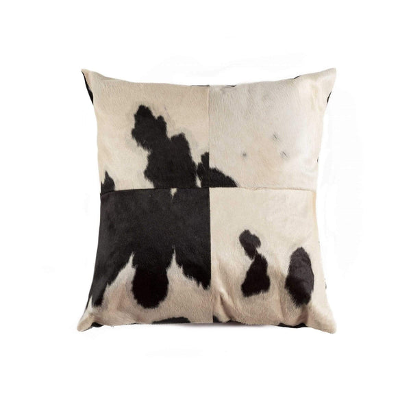 Pillows Black Pillows - 18" x 18" x 5" Black And White Quattro - Pillow HomeRoots