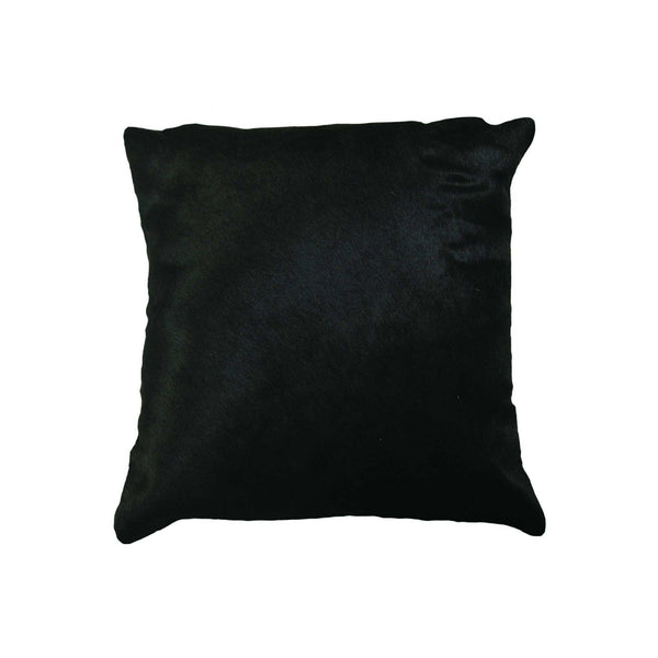 Pillows Black Pillows - 18" x 18" x 5" Black Cowhide - Pillow HomeRoots