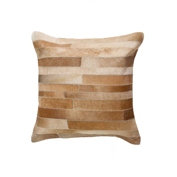 Pillows Black Pillows - 18" x 18" x 5" Tan - Pillow HomeRoots