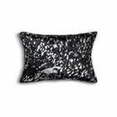 Pillows Black Throw Pillows - 12" x 20" x 5" Black And Silver Cowhide - Pillow HomeRoots