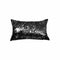 Pillows Black Throw Pillows - 12" x 20" x 5" Modern Silver And Black Torino Kobe Cowhide - Pillow HomeRoots