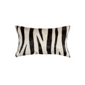 Pillows Black Throw Pillows - 12" x 20" x 5" Zebra Black On Off White Cowhide - Pillow HomeRoots