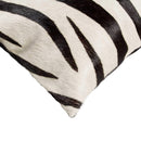 Pillows Black Throw Pillows - 12" x 20" x 5" Zebra Black On Off White Cowhide - Pillow HomeRoots